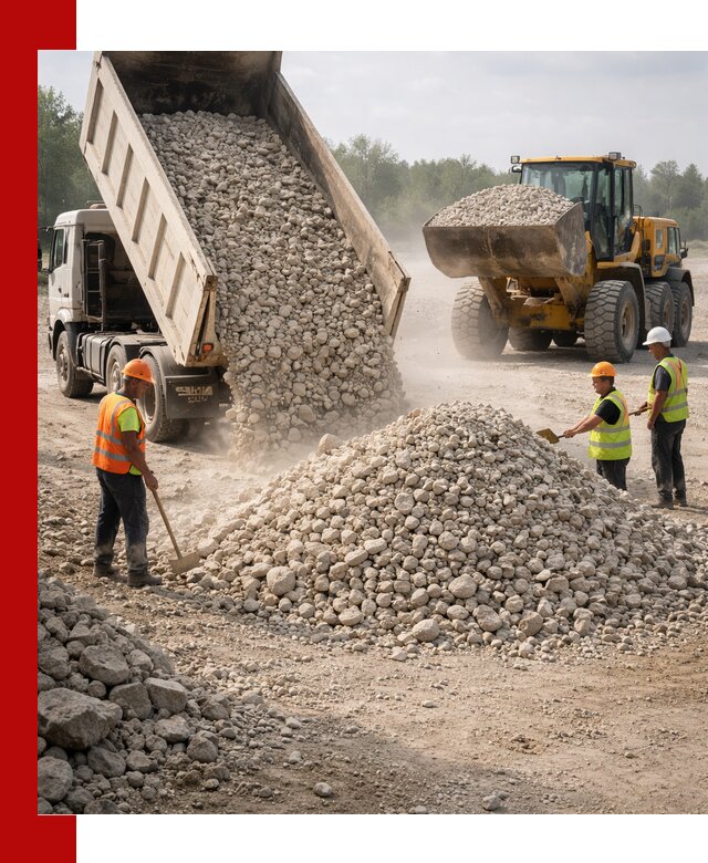 Доставка известнякового щебня фр. 40-70 в Коврове