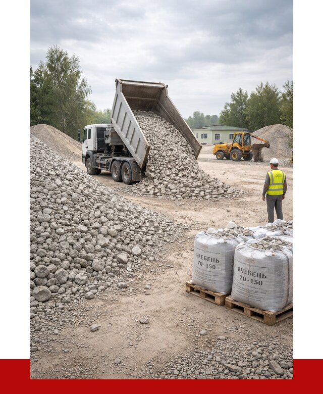 Известняковый щебень фракция 70-150 в Коврове от 1279 р. | ПРОНЕРУДКвр