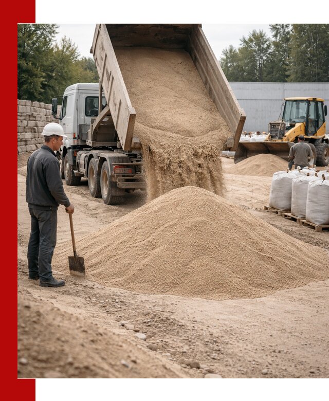 Кварцевый песок фракция 0–3 мм с доставкой в Коврове