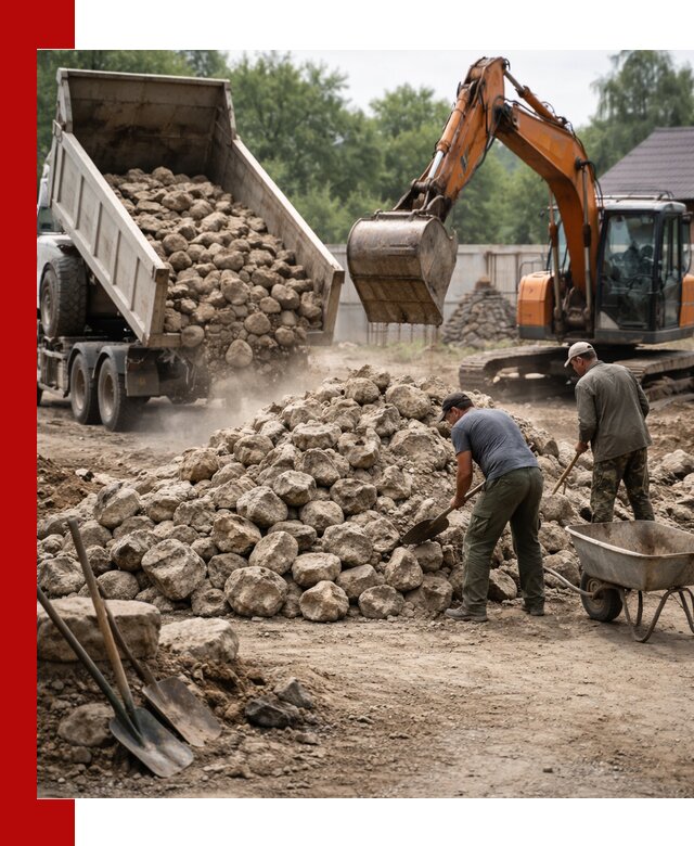 Доставка и разгрузка бутового камня в Коврове