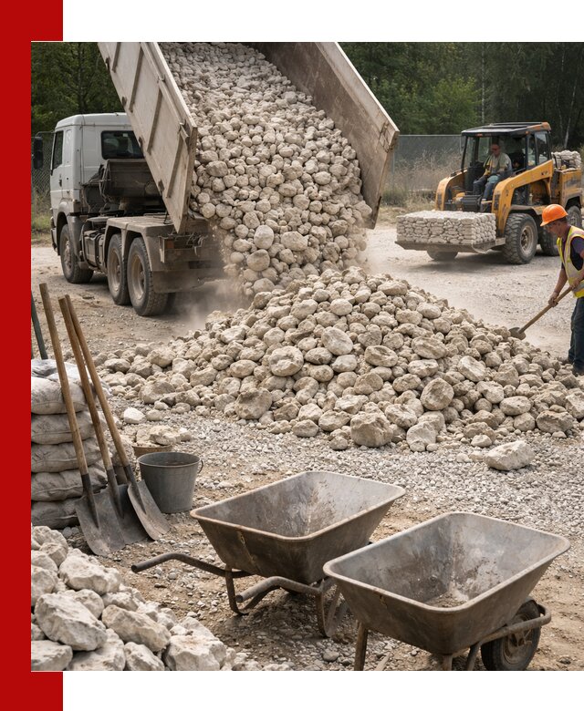 Доставка и продажа бутового известнякового камня в Коврове