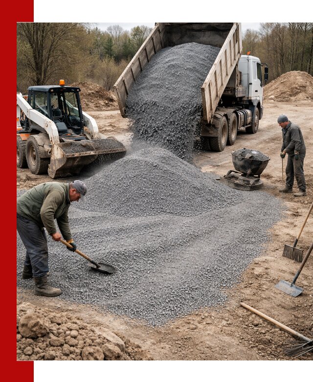 Отсев для подсыпки в Коврове — доставка и подсыпка на участок